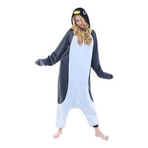 Penguin Adult Unisex Onesie Pajamas Animal One Piece Size Medium Costume